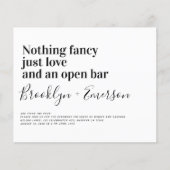 BUDGET Funny Typography Wedding Invitation (Voorkant)