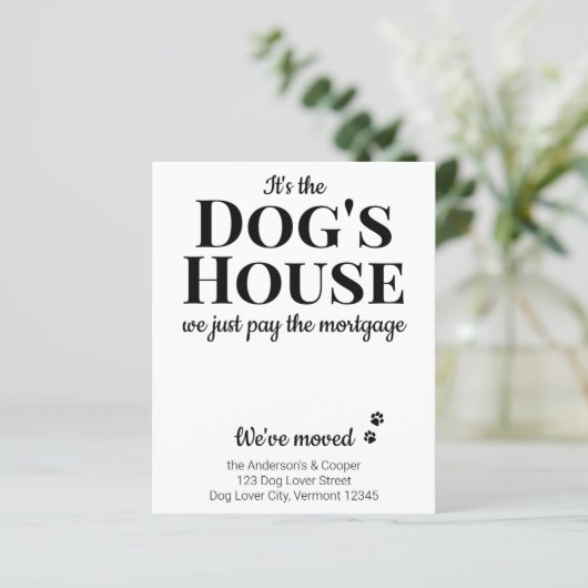 Budget Funny We hebben de 'Dog Moving Announcement (Staand voorkant)