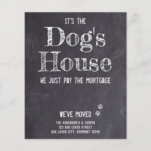 Budget Funny We hebben de 'Dog Moving Announcement (Voorkant)