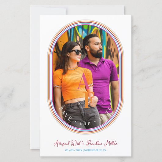 BUDGET Funny Wedding Modern Oval Minimalist Foto (Voorkant)