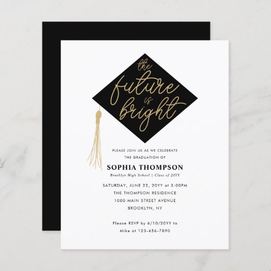 Budget Future is Bright Afstudeerder Pet Gradupart (Voorkant / Achterkant)