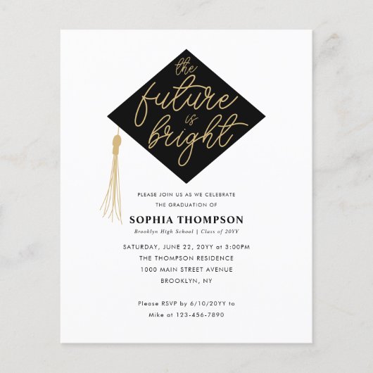 Budget Future is Bright Afstudeerder Pet Gradupart (Voorkant)