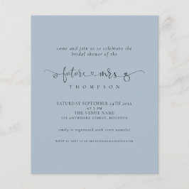 Budget Future Mrs Bridal Dusty Blue Shower Invite