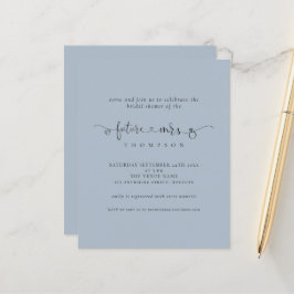 Budget Future Mrs Bridal Dusty Blue Shower Invite