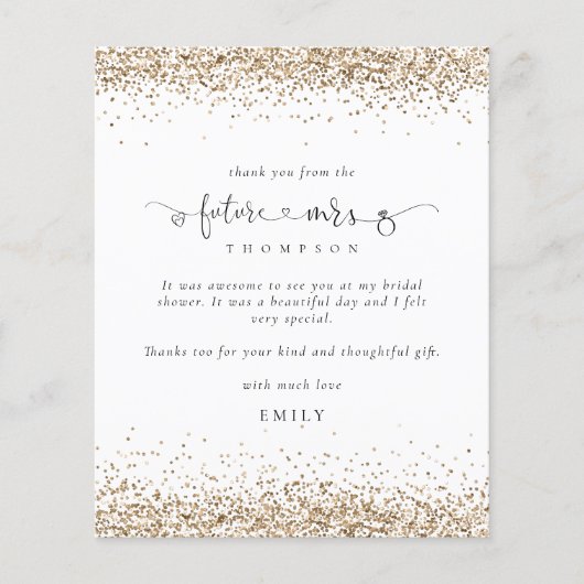 Budget Future Mrs. Foto Gold Glitter Hartelijk dan (Voorkant)