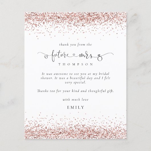 Budget Future Mrs. Foto Roos Gold Glitter Bedankt (Voorkant)