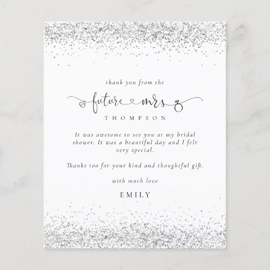 Budget Future Mrs. Foto Silver Glitter Hartelijk d (Voorkant)