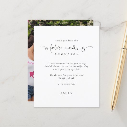 Budget Future Mrs Photo Vrijgezellenfeest Bedankt (Voorkant / Achterkant in situ)