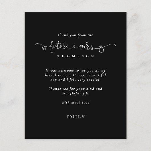 Budget Future Mrs Vrijgezellenfeest Black Bedankt (Voorkant)
