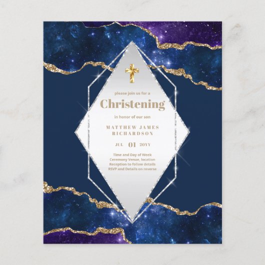 BUDGET Galaxy CHRISTENING nodigt Baptism Bautizo u (Voorkant)