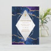 BUDGET Galaxy CHRISTENING nodigt Baptism Bautizo u Kaart (Staand voorkant)