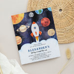 BUDGET Galaxy Planeten Space Rocket Verjaardag<br><div class="desc">Galaxy Planets Space Rocket Kids Uitnodiging voor verjaardag</div>