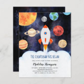 BUDGET Galaxy Planets Space Rocket Baby shower (Voorkant / Achterkant)