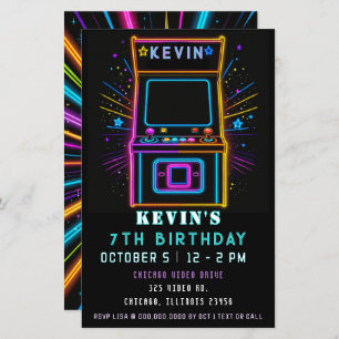 Budget Gaming Fun Neon Glow Arcade Verjaardag Uitn