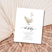 BUDGET Gans Genderneutraal Baby shower Uitnodiging