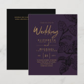 BUDGET  Garden Leaf Classic Wedding Invites (Voorkant / Achterkant)