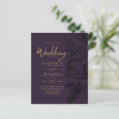 BUDGET  Garden Leaf Classic Wedding Invites (Staand voorkant)