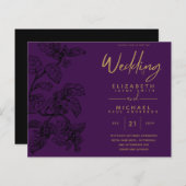 BUDGET  Garden Leaf Classic Wedding Invites (Voorkant / Achterkant)