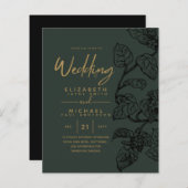 BUDGET  Garden Leaf Classic Wedding Invites (Voorkant / Achterkant)