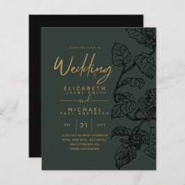 BUDGET  Garden Leaf Classic Wedding Invites