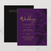 BUDGET  Garden Leaf Classic Wedding Invites (Voorkant / Achterkant)