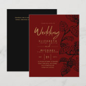 BUDGET  Garden Leaf Classic Wedding Invites (Voorkant / Achterkant)