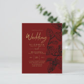 BUDGET  Garden Leaf Classic Wedding Invites (Staand voorkant)