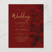BUDGET  Garden Leaf Classic Wedding Invites (Voorkant)