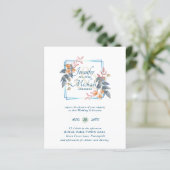 BUDGET Garden Leaves Fall Wedding nodigt Blauwgroe (Staand voorkant)