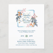 BUDGET Garden Leaves Fall Wedding nodigt Blauwgroe (Voorkant)