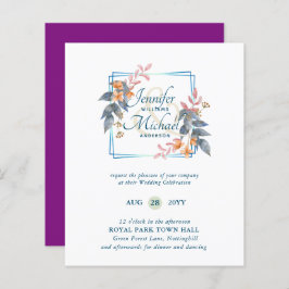 BUDGET Garden Leaves Fall Wedding nodigt Blauwgroe