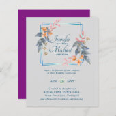 BUDGET Garden Leaves Fall Wedding nodigt Blauwgroe (Voorkant / Achterkant)