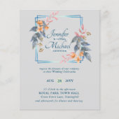 BUDGET Garden Leaves Fall Wedding nodigt Blauwgroe (Voorkant)