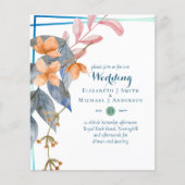 BUDGET Garden Leaves Fall Wedding nodigt Blauwgroe (Voorkant)