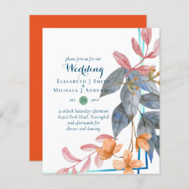 BUDGET Garden Leaves Fall Wedding nodigt Blauwgroe