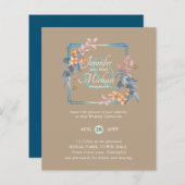 BUDGET Garden Leaves Fall Wedding nodigt Blauwgroe (Voorkant / Achterkant)