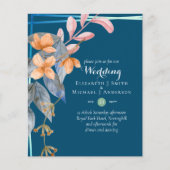 BUDGET Garden Leaves Fall Wedding nodigt Blauwgroe (Voorkant)