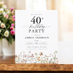 Budget Garden Wildflower 40e verjaardag uitnodigin Flyer<br><div class="desc">Vier in stijl met een tuin bloemenkalligrafie 40e verjaardag uitnodiging, perfect voor een mijlpaal evenement. Met levendige bloemige design en elegante kalligrafie zet deze uitnodiging een grillige maar verfijnde toon voor uw feest. Het weelderige tuinthema combineert natuurlijke schoonheid met sierlijke typografie, waardoor een tijdloze en uitnodigende look wordt gecreëerd. Ideaal...</div>