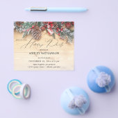 Budget Garland & Berries Rustic Holiday Party Flyer (Enkel)