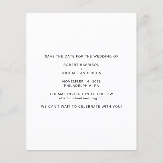 Budget gay bruiloft smoking save de datum (Achterkant)