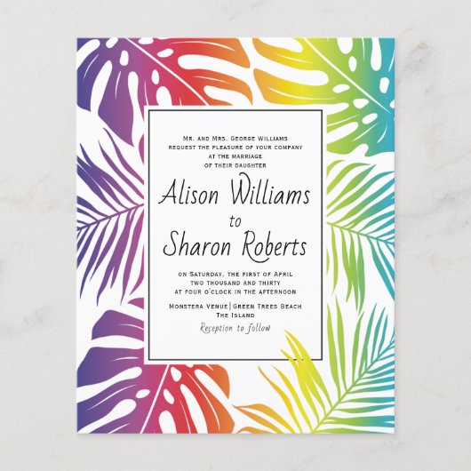 BUDGET Gay lesbian rainbow bruiloft (Voorkant)