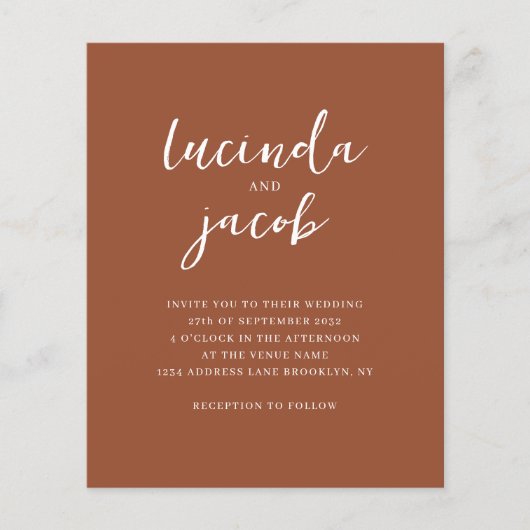 BUDGET Geborsteld Script Classic Terracotta Bruilo (Voorkant)