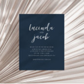 BUDGET Geborsteld Script Klassiek Navy Blue Bruilo