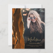 Budget Gebrande Sinaasappel Agaat Foto Afstudeerde (Voorkant)