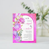 BUDGET Gedroogde bloemen QR magenta bruiloft uitno (Staand voorkant)