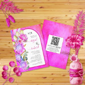 BUDGET Gedroogde bloemen QR magenta bruiloft uitno