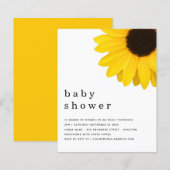 BUDGET Geel zonnebloem Baby shower Uitnodigen (Voorkant / Achterkant)