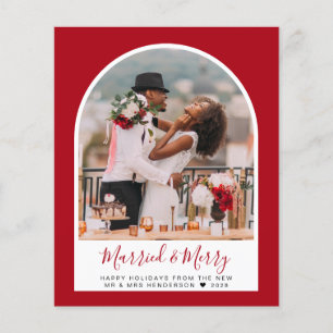 Budget gehuwde Merry Arch Foto Red Holiday Kaart
