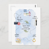 Budget geïllustreerde tijdlijn De datum opslaan Briefkaart (Voorkant / Achterkant)