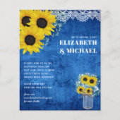 BUDGET Gele Blauwe Zonnebloemen Weddenschap (Voorkant)